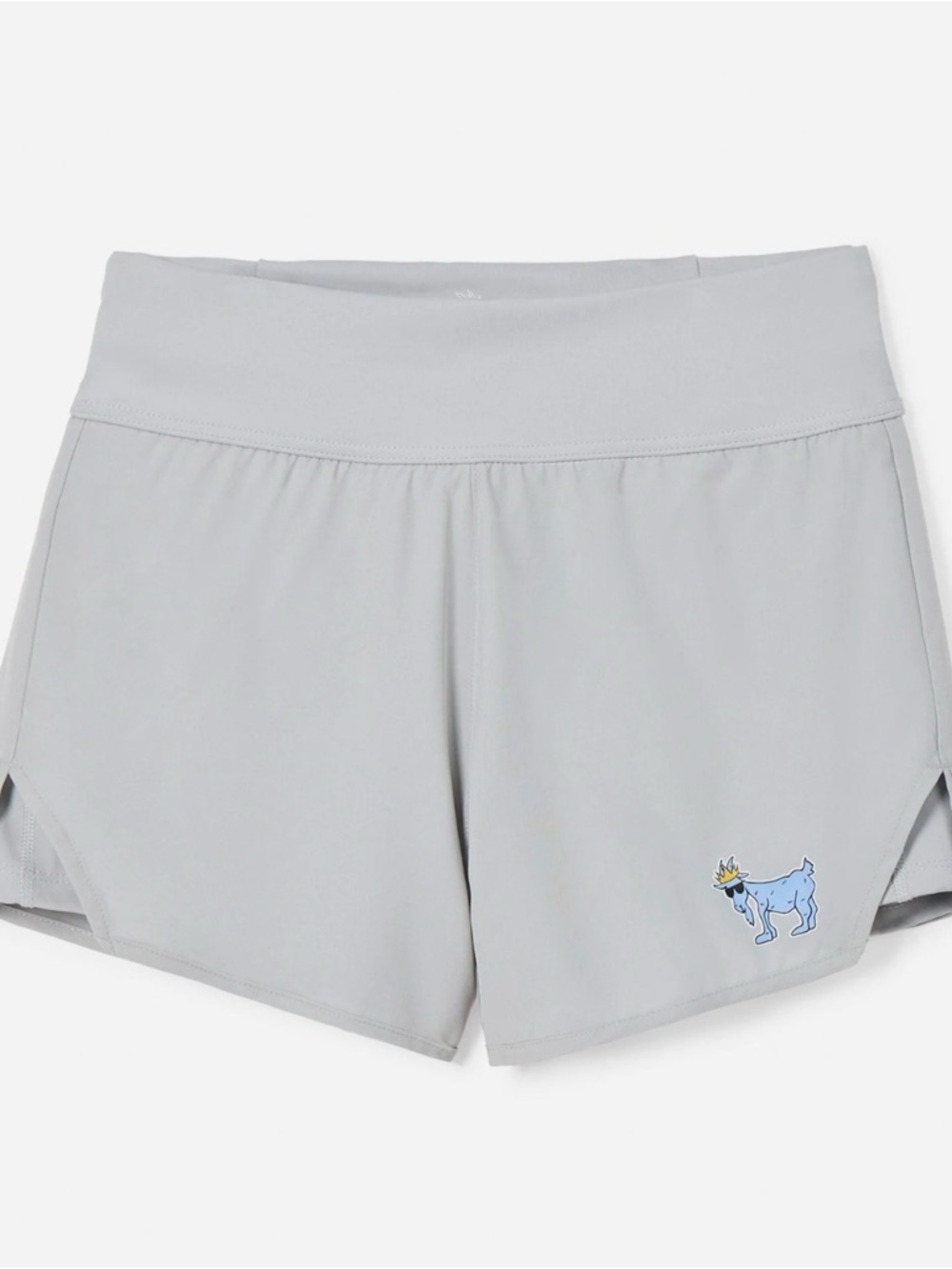 GOAT Light Gray Performance Shorts with Logo NWT